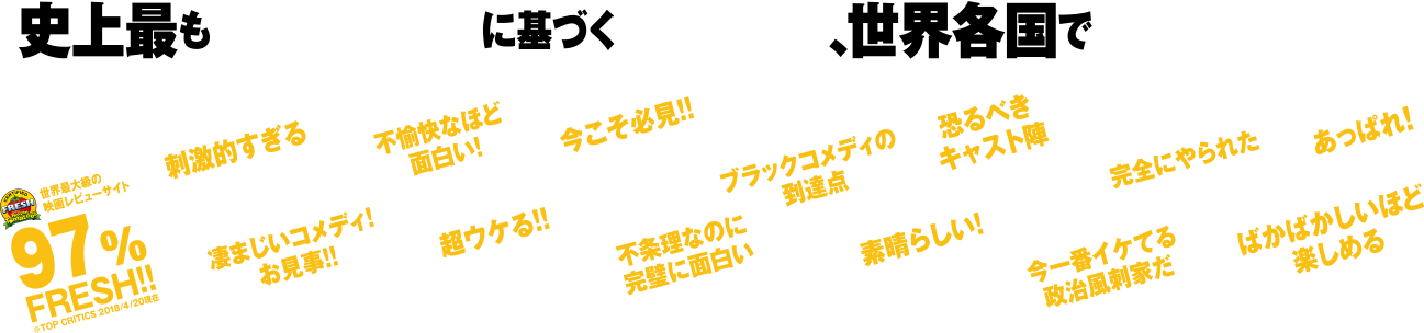 史上最も黒い≪実話≫に基づく超問題作、世界各国でブラックヒット!!